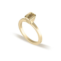 Small Emerald Yellow Quartz Celebration Stacker Ring | Size O