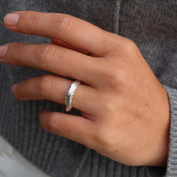 Sterling Silver Sandcast Living Ring Made To Order – UbyKate