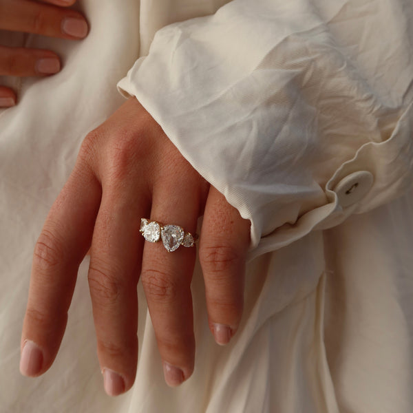 THE ROW- Tri Cut Diamond Ring- Four carats- White Gold