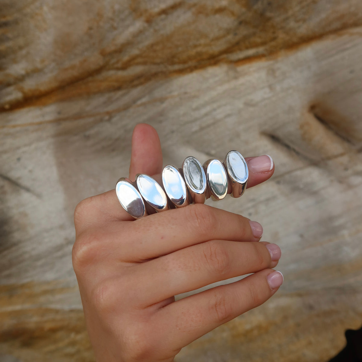 The Chunky Oval Signet Ring - Sterling Silver