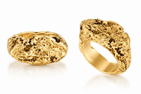 The Flame Solid Yellow Gold Sandcast Ring | Elemental Collection | Made To Order