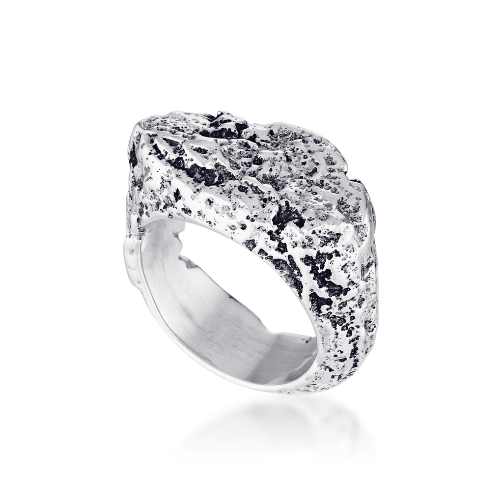 The Flame Sterling Silver Sandcast Ring | Elemental Collection | Made To Order