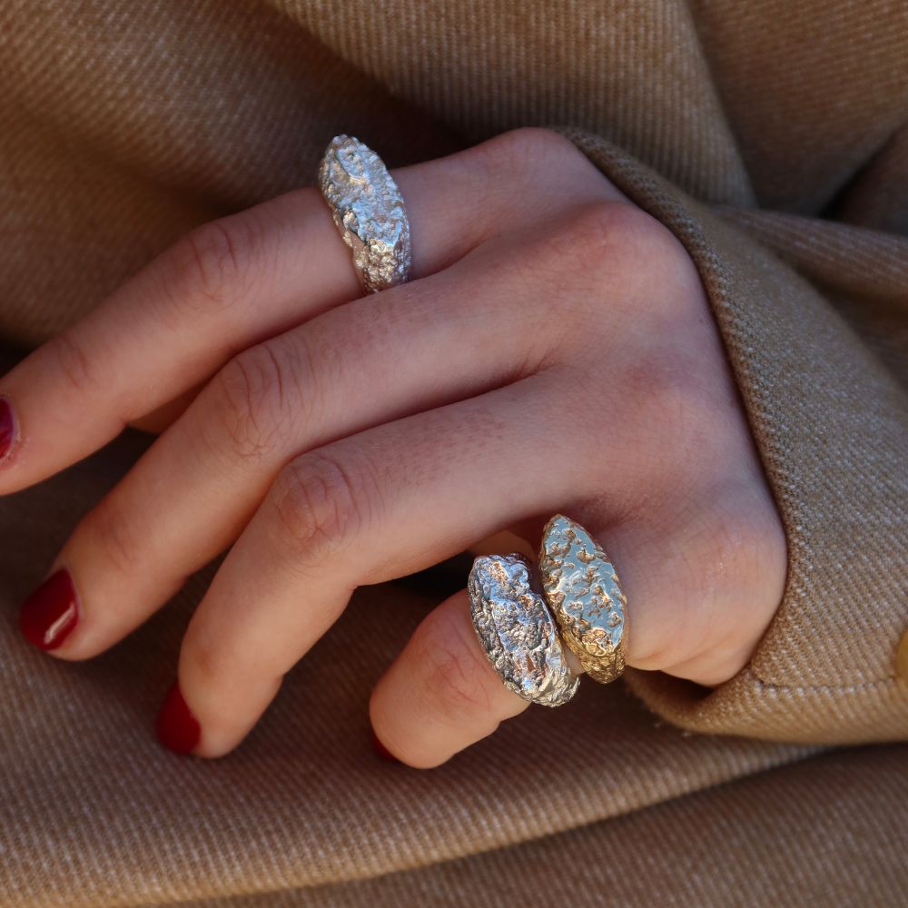 The Flame Sterling Silver Sandcast Ring | Elemental Collection | Made To Order