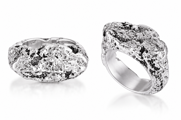 The Flame Sterling Silver Sandcast Ring | Elemental Collection | Made To Order