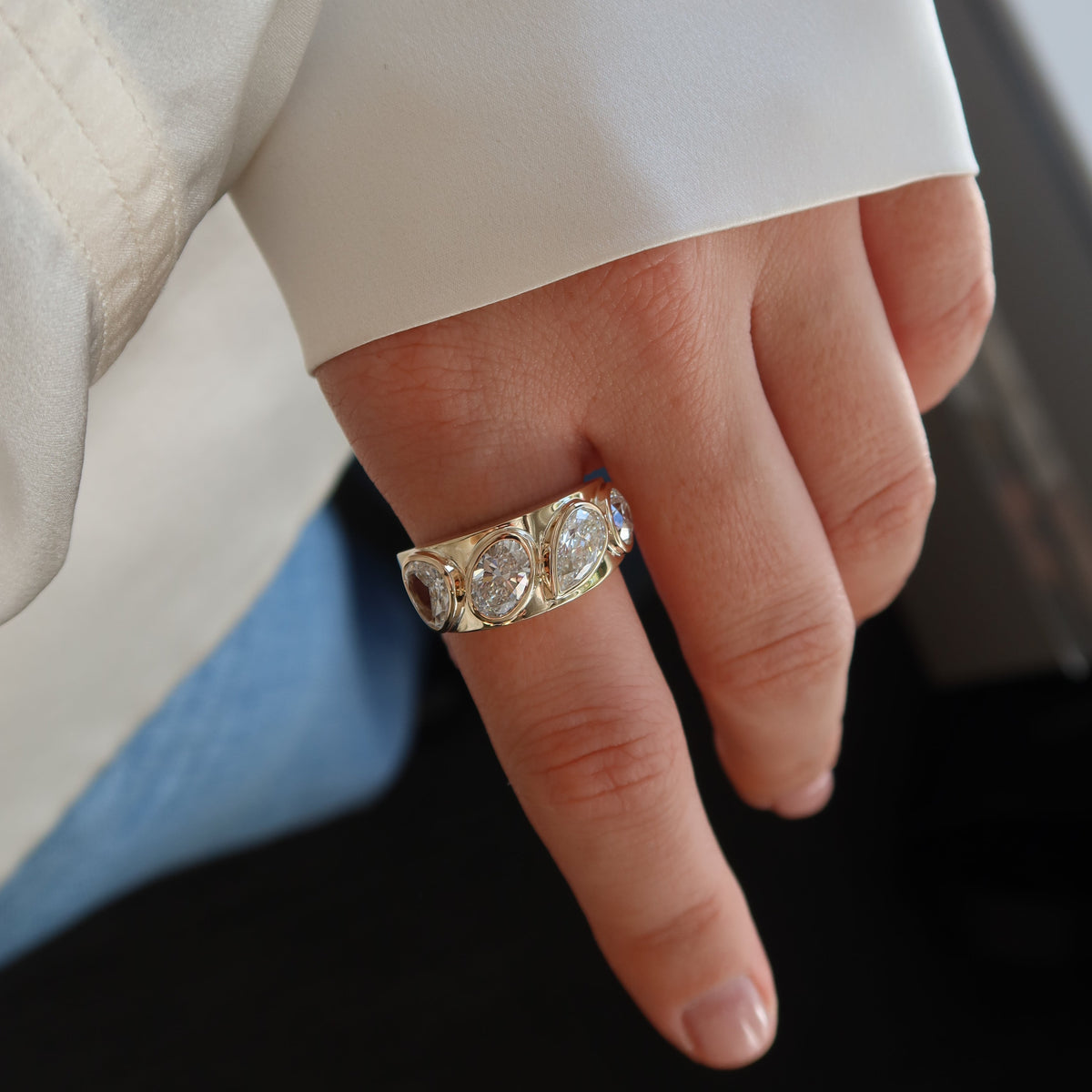 The Keystone Diamond Ring - Rose Gold