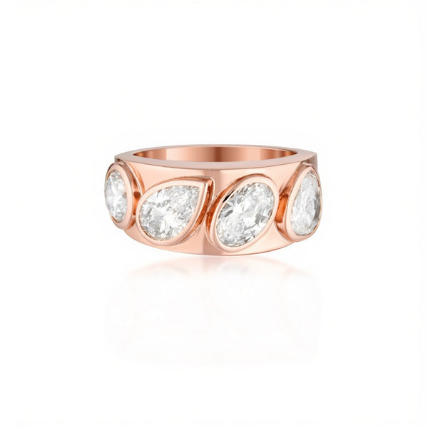 The Keystone Diamond Ring - Rose Gold
