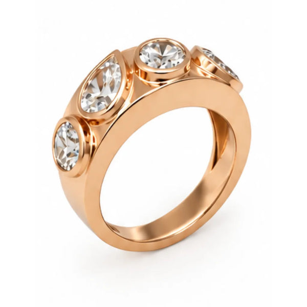 The Keystone Diamond Ring - Rose Gold