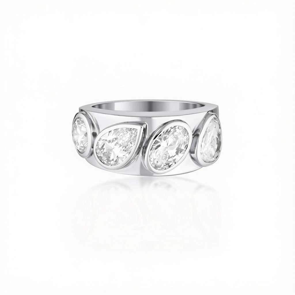 The Keystone Diamond Ring - White Gold