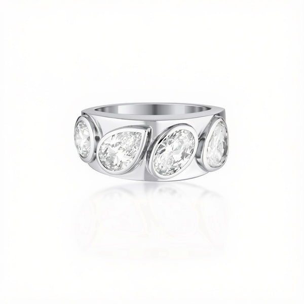 The Keystone Diamond Ring - White Gold