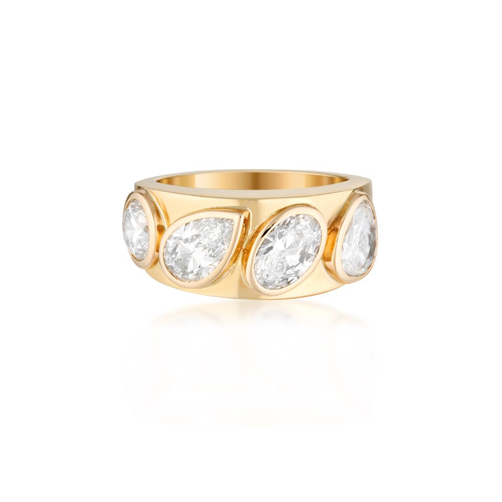 The Keystone Diamond Ring - Yellow Gold
