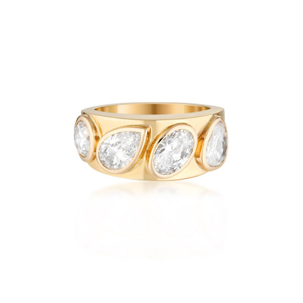 The Keystone Diamond Ring - Yellow Gold