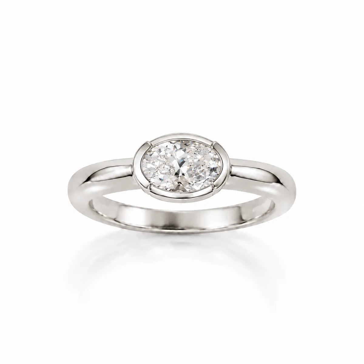 The Pinky Promise Oval Ring - White Gold