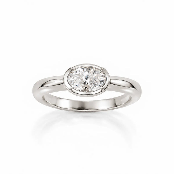 The Pinky Promise Oval Ring - White Gold