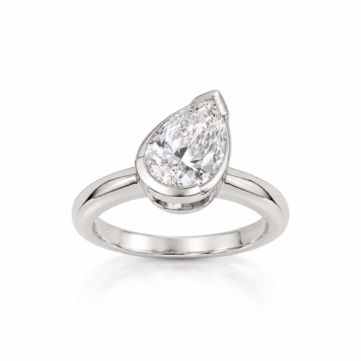 The Pinky Promise Pear Ring - White Gold