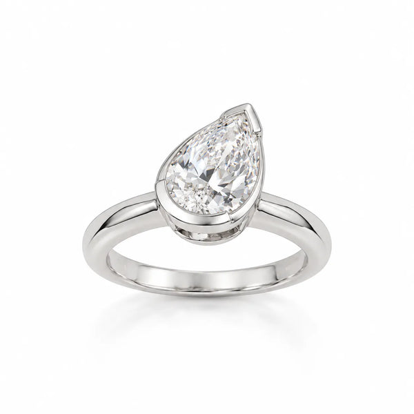 The Pinky Promise Pear Ring - White Gold