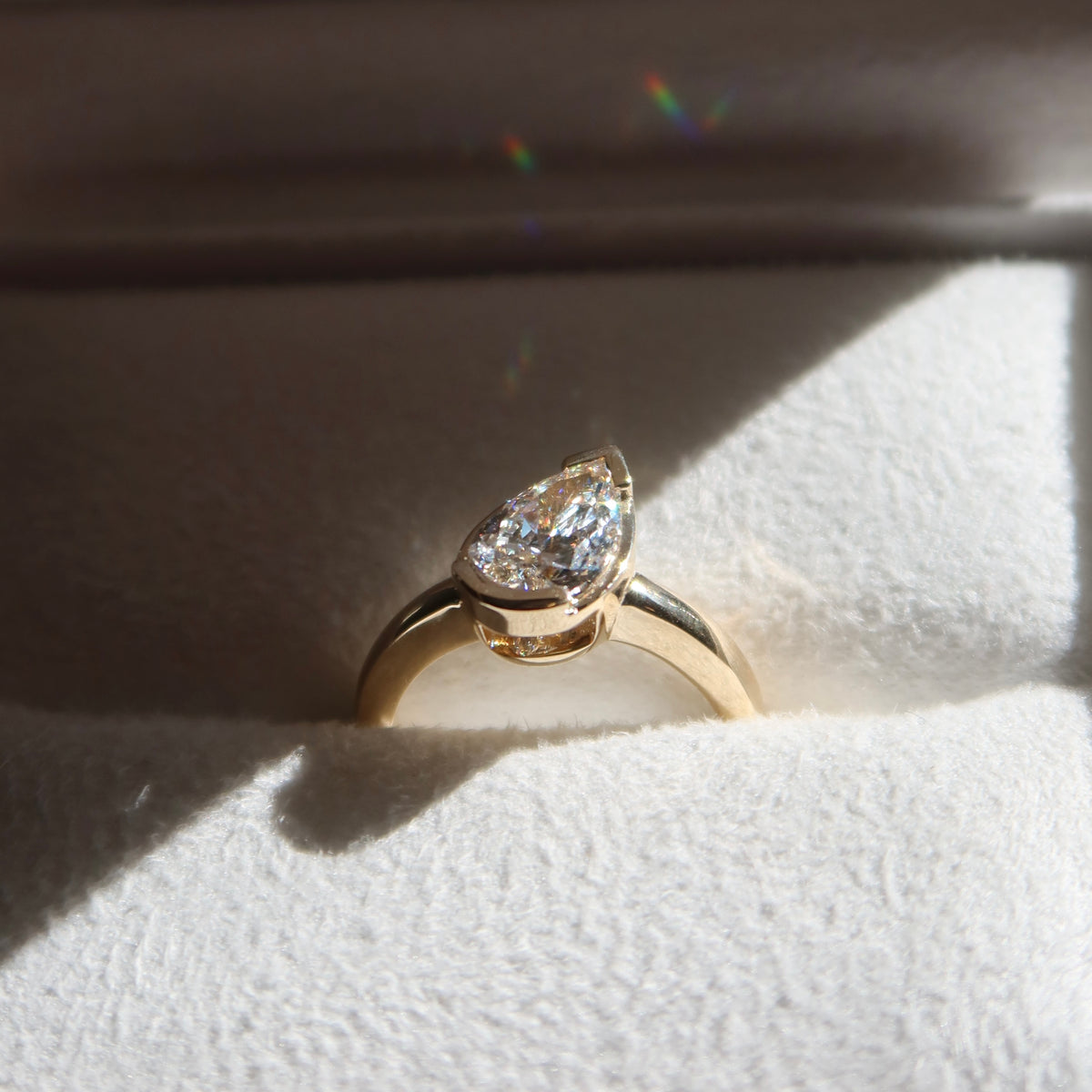 The Pinky Promise Pear Ring - Yellow Gold