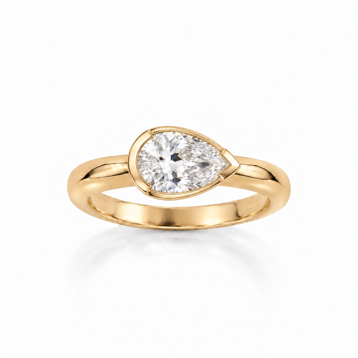 The Pinky Promise Pear Ring - Yellow Gold