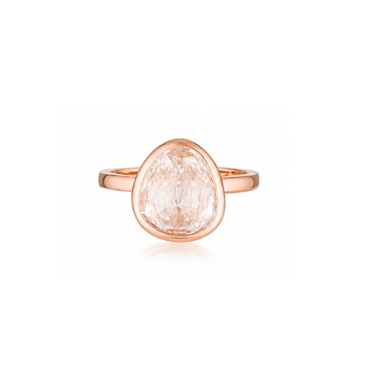 The Rose Tri- Cut Diamond Ring - Rose Gold