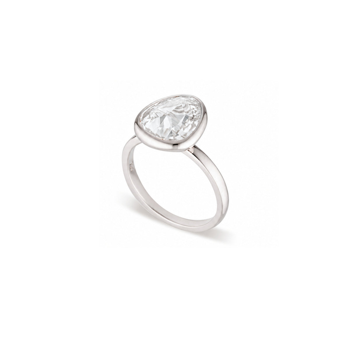 The Rose Tri- Cut Diamond Ring - White Gold