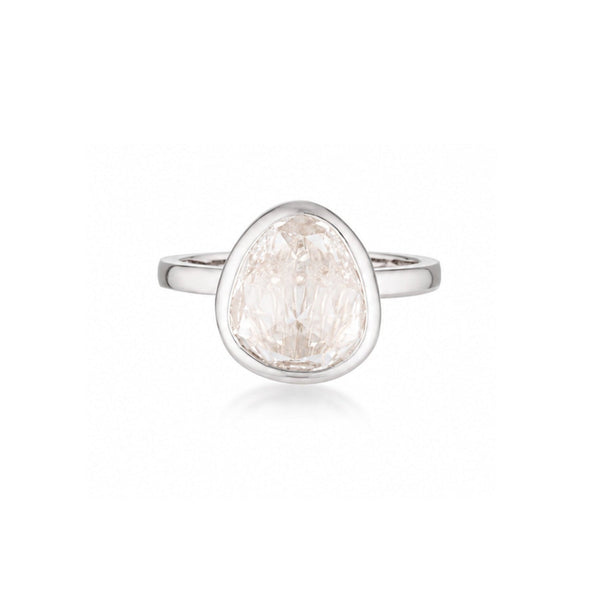 The Rose Tri- Cut Diamond Ring - White Gold