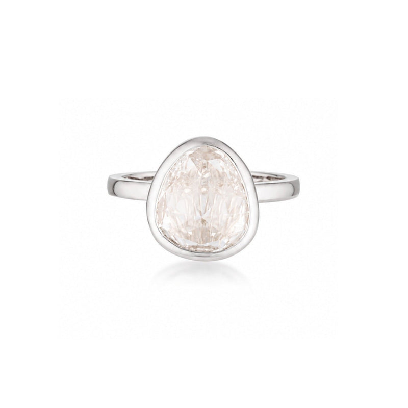 The Rose Tri- Cut Diamond Ring - White Gold
