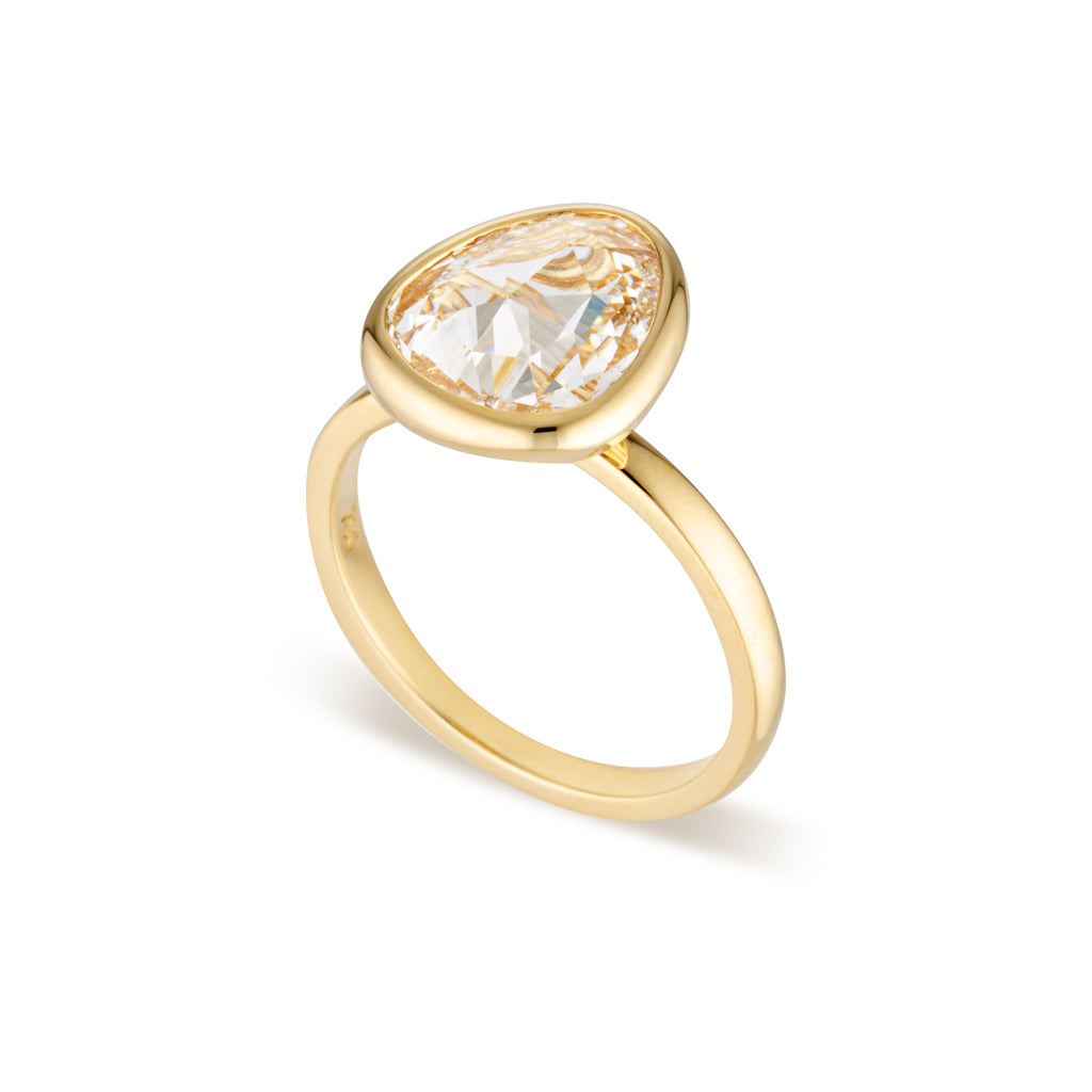 The Rose Tri- Cut Diamond Ring - Yellow Gold