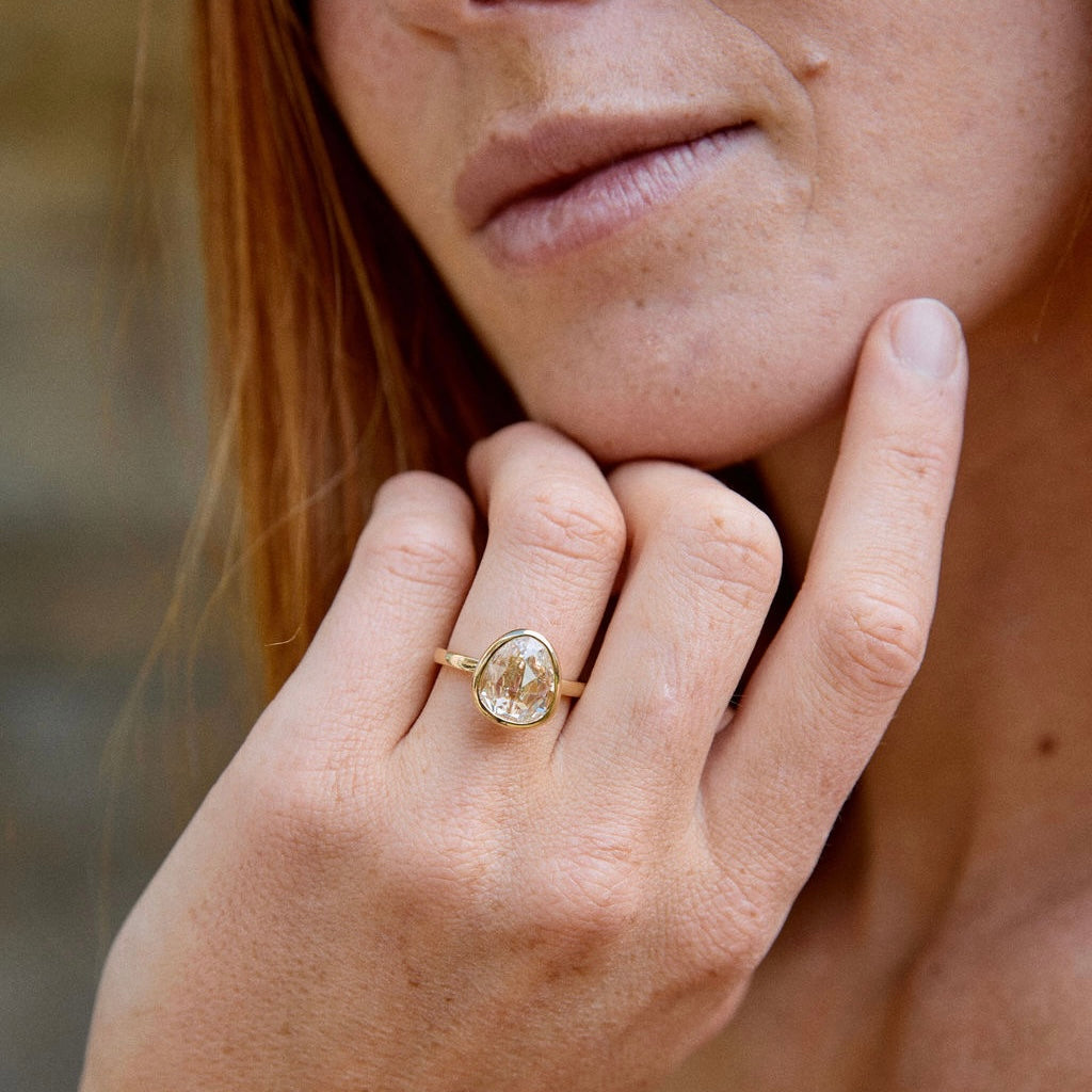 The Rose Tri- Cut Diamond Ring - Yellow Gold