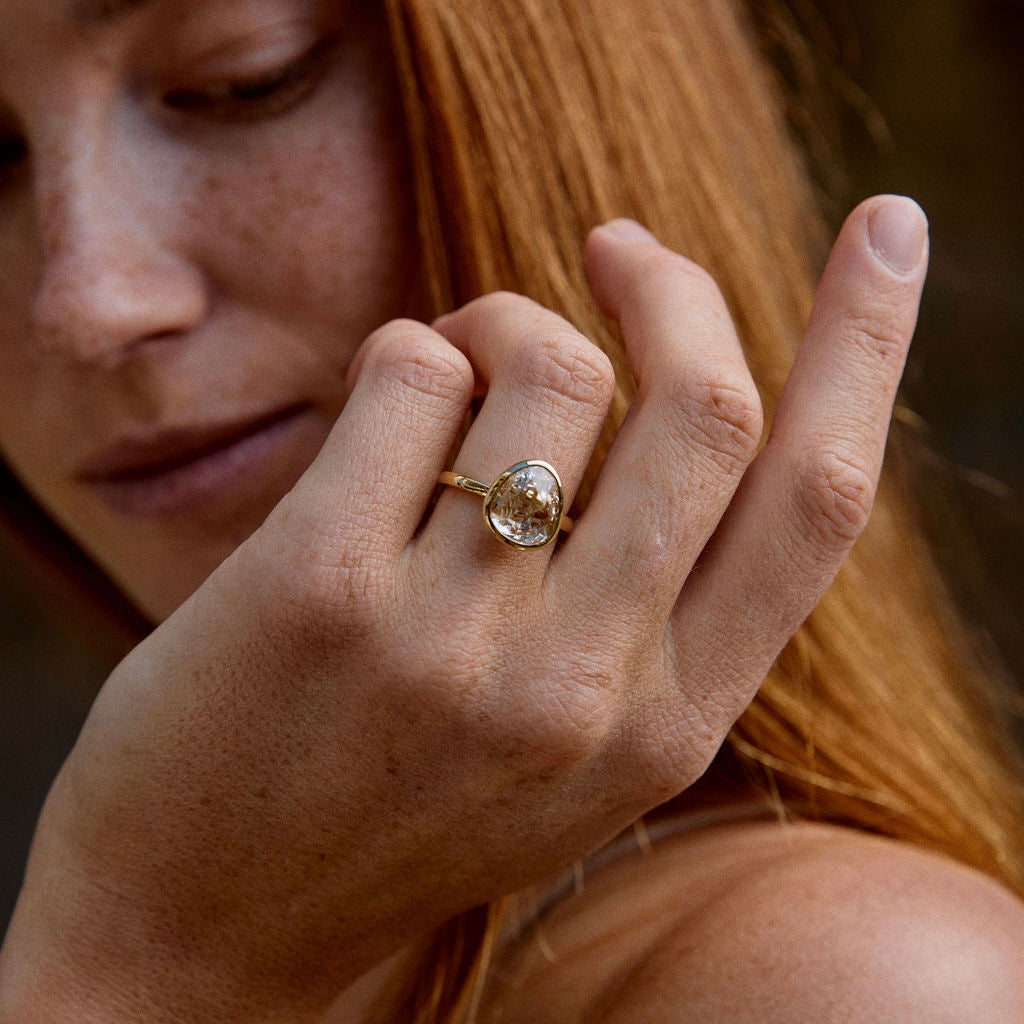 The Rose Tri- Cut Diamond Ring - Yellow Gold