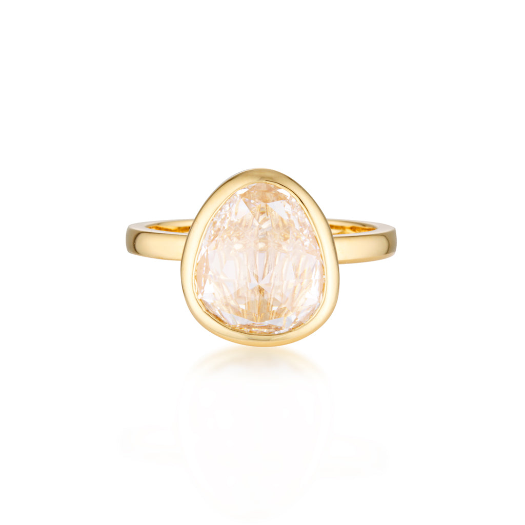 The Rose Tri- Cut Diamond Ring - Yellow Gold