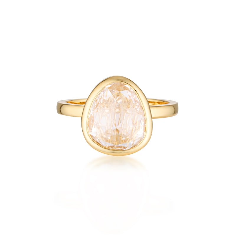 The Rose Tri- Cut Diamond Ring - Yellow Gold
