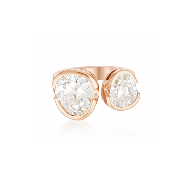 The Tri- Cut Diamond Duet Ring - Rose Gold | UbyKate
