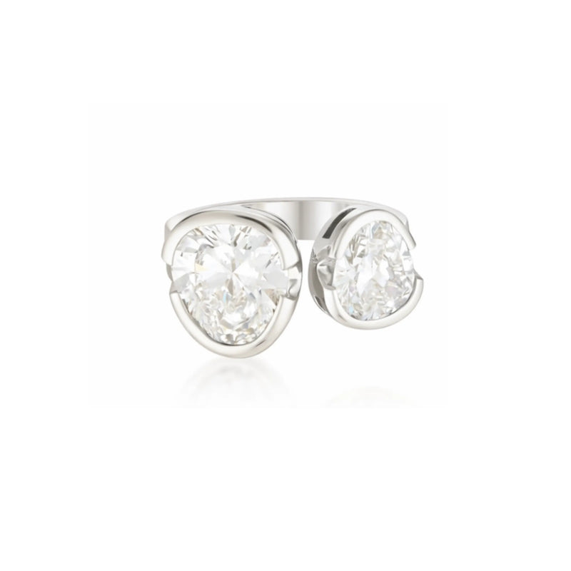 The Tri- Cut Diamond Duet Ring - White Gold | UbyKate
