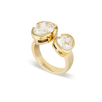 The Tri- Cut Diamond Duet Ring - Yellow Gold