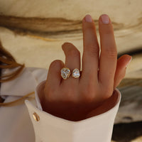 The Tri- Cut Diamond Duet Ring - Yellow Gold