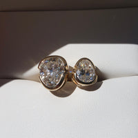 The Tri- Cut Diamond Duet Ring - Yellow Gold