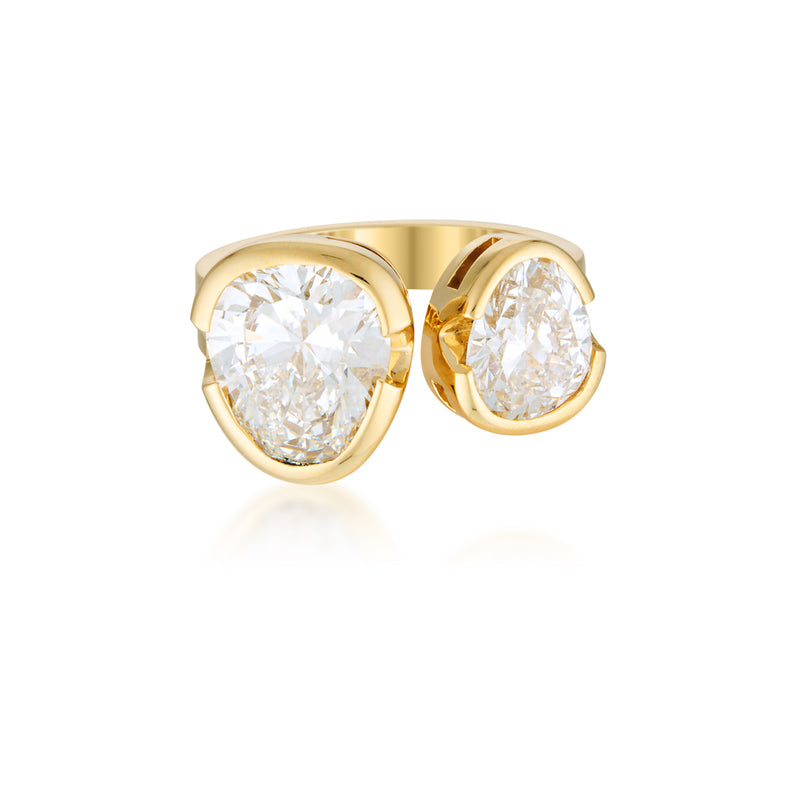 The Tri- Cut Diamond Duet Ring - Yellow Gold | UbyKate