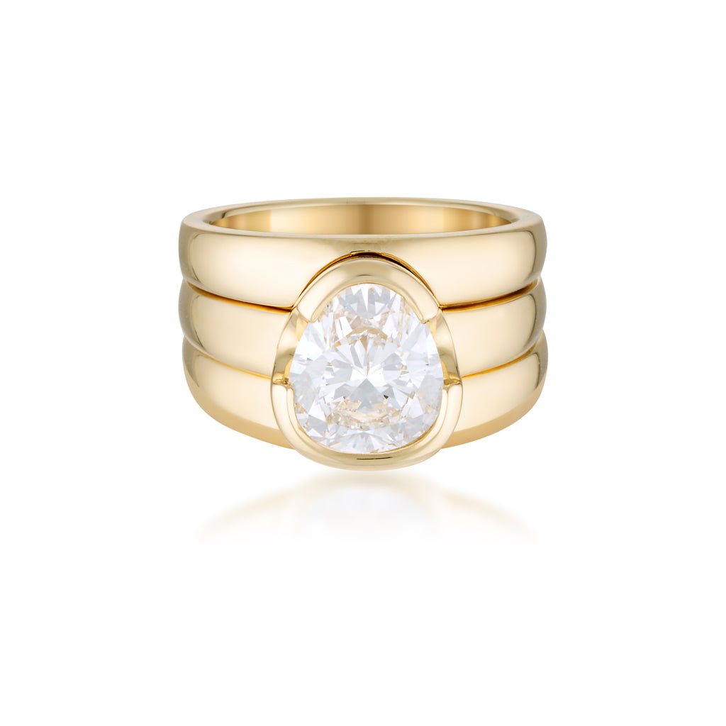 The Tri- Cut Diamond Ring - 18ct Yellow Gold | UbyKate
