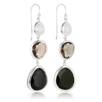 To the Power of Three - Evolution | White Sapphire, Smoky Quartz, Black Agate Combination