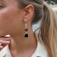 To the Power of Three - Evolution | White Sapphire, Smoky Quartz, Black Agate Combination