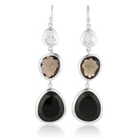 To the Power of Three - Evolution | White Sapphire, Smoky Quartz, Black Agate Combination