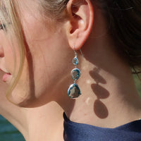 "To the Power of Three" - Gemstone Earrings - London Blue Quartz