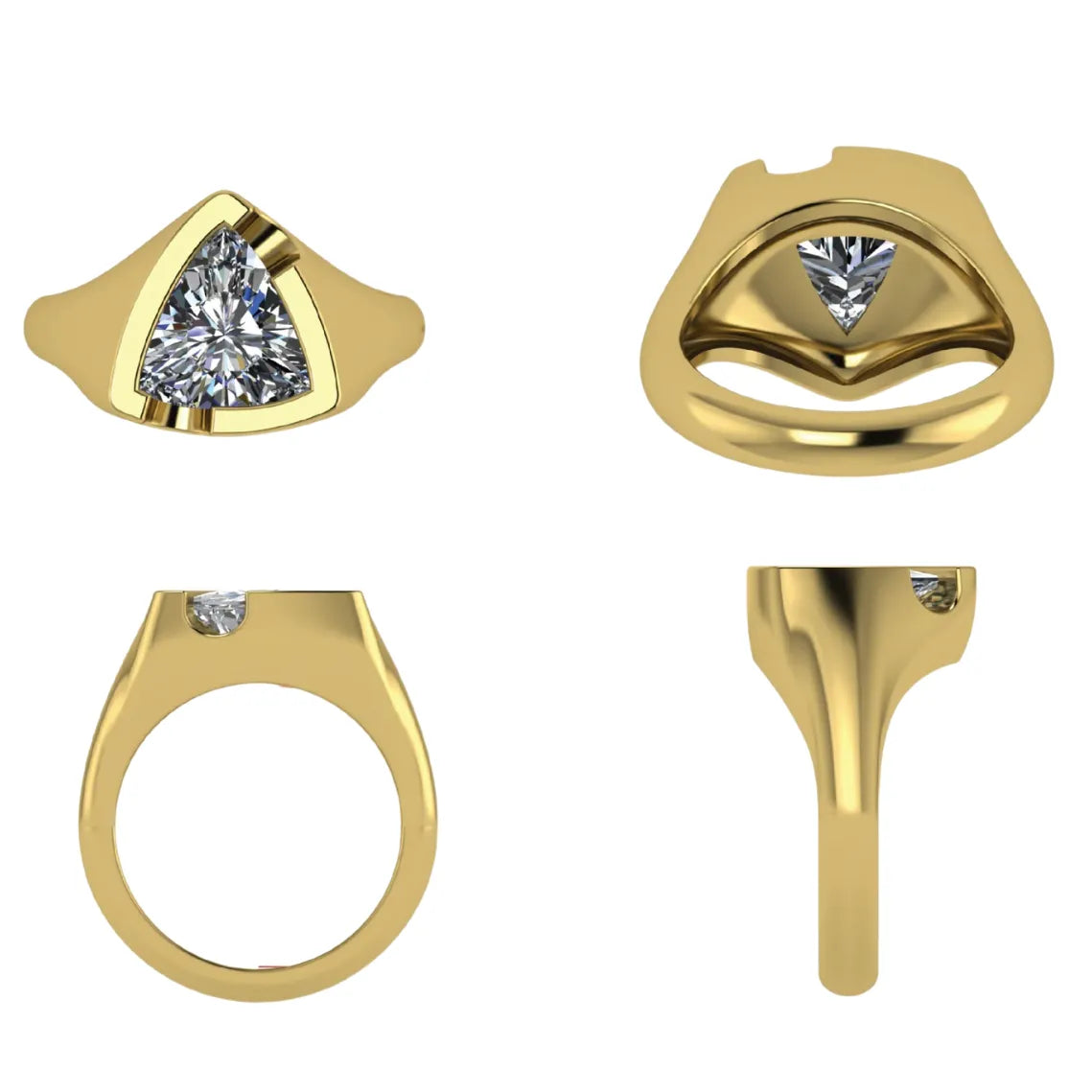 Trilliant-Cut Diamond Signet Ring