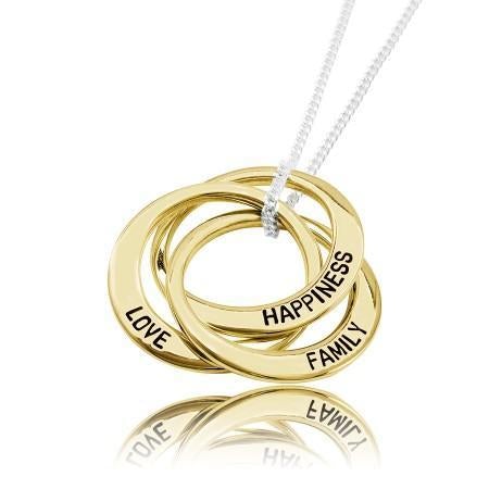 Gold Ring Personalised Necklace Personalised Family Necklace For