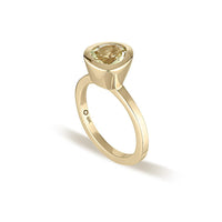 Yellow Gold Celebration Stacker Ring - Small Tri-Cut - White Sapphire