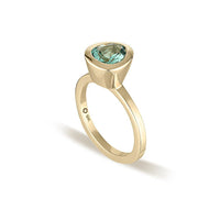 Yellow Gold Celebration Stacker Ring - Small Tri-Cut - White Sapphire