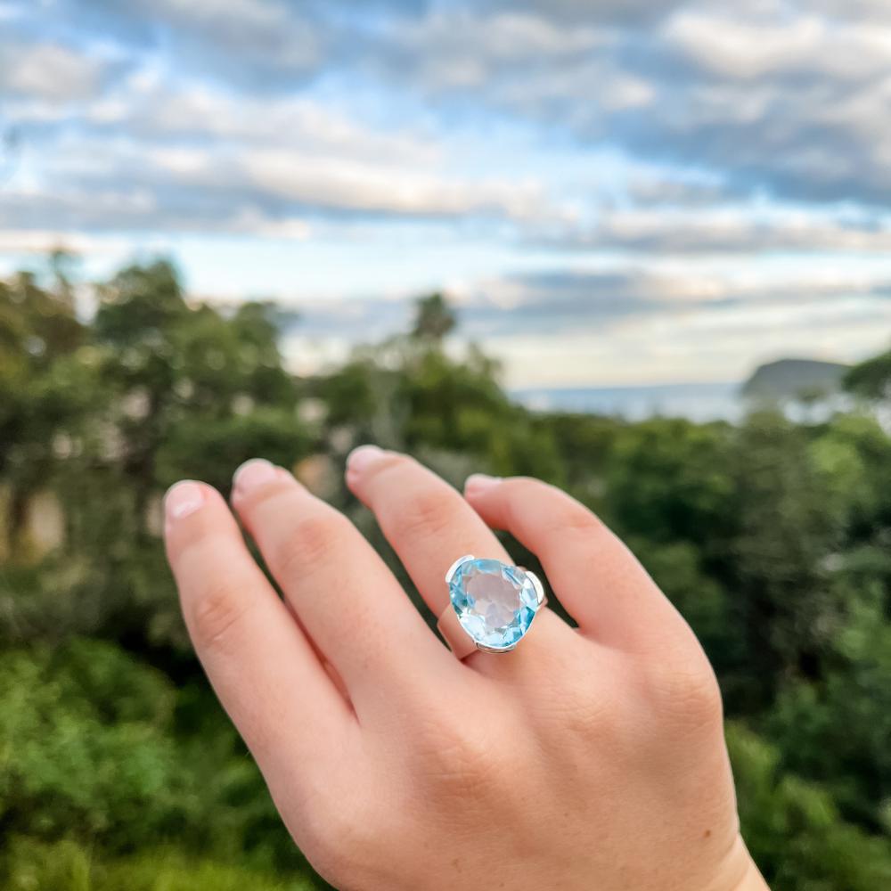 14k Rose Gold Custom Light Blue Sapphire And Diamond Engagement Ring  #102135 - Seattle Bellevue | Joseph Jewelry